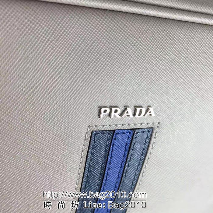 普拉達PRADA原單 vs365水銀色原版十字紋頂級手工PRADA男士單肩斜挎包 PHY1242